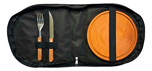 Trento Asado Set: Knife + Fork + Plate + Case 1