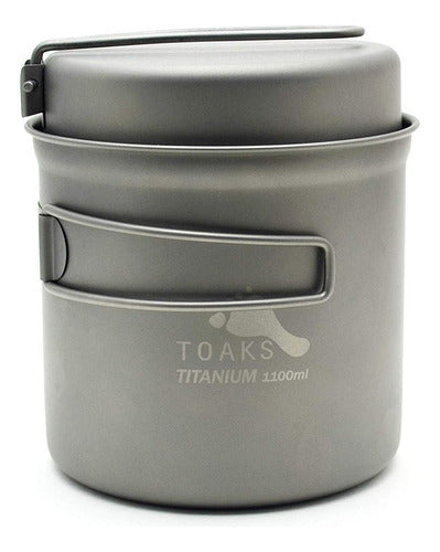 Toaks Titanium 1100 ml Pot with Frying Pan for Outdoor Cooking 0