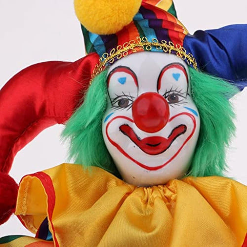 Prettyia Smiling Porcelain Clown Doll 1