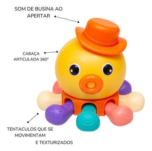 Brinquedo De Atividade Polvo Para Bebê Estimula A Audição 4