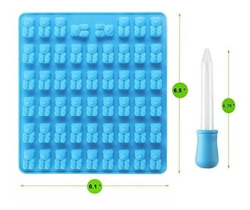 Molde De Osito De Goma De Silicona Con Gotero 53 Cavidad 2u 4