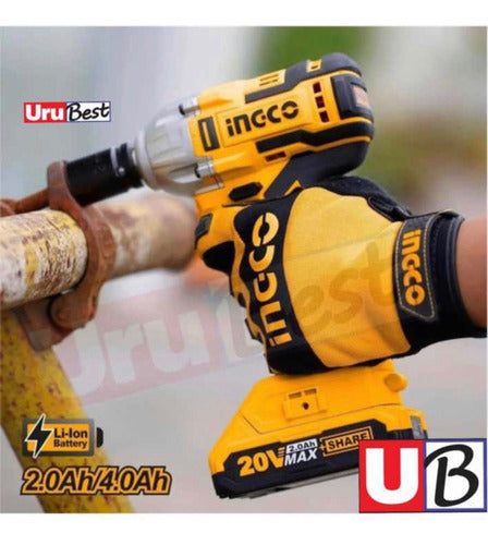 Ingco 20V Impact Wrench + Percussion Drill with Metal Chuck 1