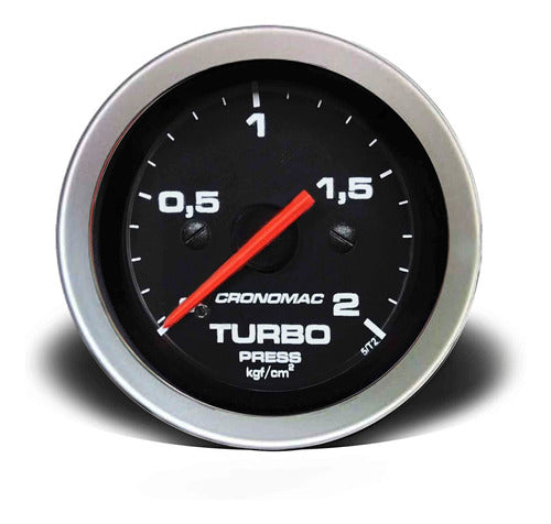 Manômetro Cronomac 52mm Pressão Do Turbo 2kg Sport 0