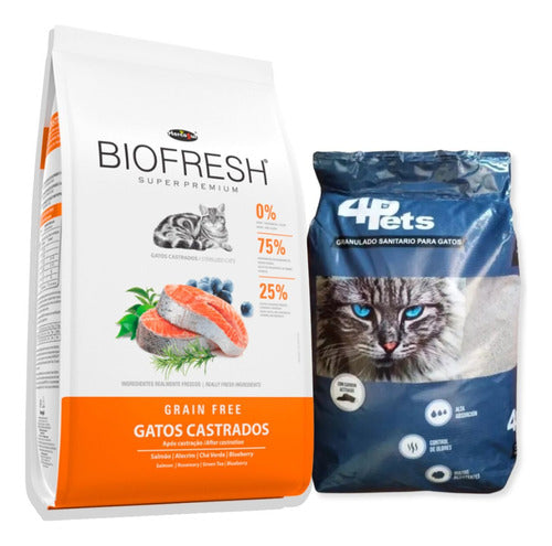 Biofresh Ración Gato Castrado Adulto 7.5k + Arena Para Gatos 0