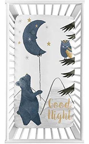 Sweet Jojo Designs Woodland Bear And Owl Sábana Bajera Ajust 1