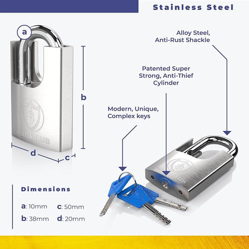 ~? Magmaus® Sdl/50 [grillete Cerrado] Cerradura De Alta Resi 1