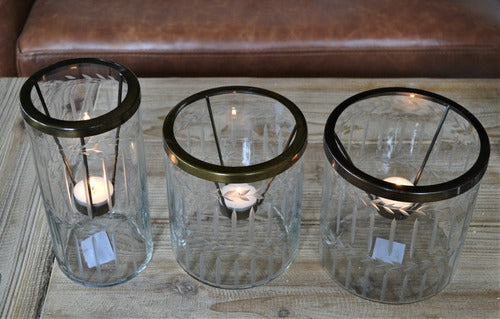 Set of 3 Glass Candle Holders #112 #113 7