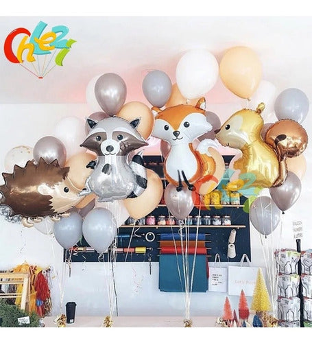 Mega Pack De 35  Globos Animales Del Bosque Nena O Varon 2