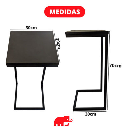 Mamut Industrial Auxiliary Side Table Iron Melamine 3