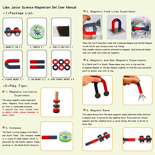 Makerfocus Science Magnet Kits for Kids: Educational Magnet Science Projects STEM Magnets Experiment Tools Physics Lab Magnet Kits 7