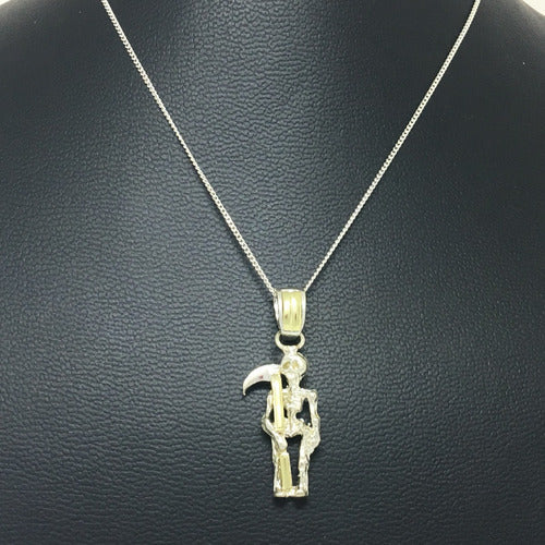San La Muerte Pendant Silver and Gold (D048) (Chain Not Included) 2