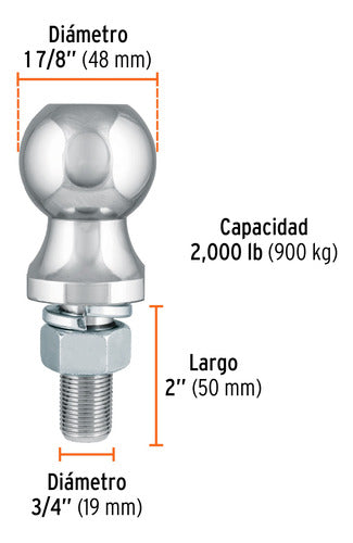 Bocha De Arrastre Para Enganche De Trailer Truper 44441 1