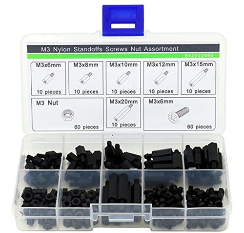 Shitong Machohembra M3 Nylon Hexadecimal Screw Nut Standoff Kit 0