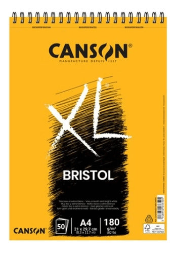 Bloco Para Desenho Canson Bristol Xl 180g/m² A4 50 Folhas 0