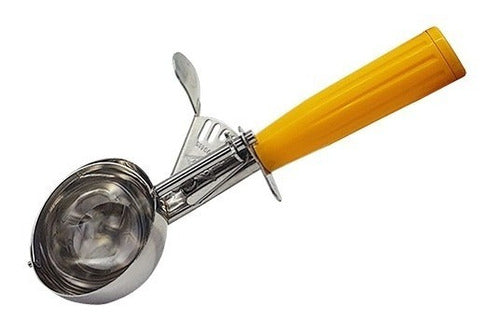 Stainless Steel Ice Cream Scoop - Practical and Durable - Yellow Color 1