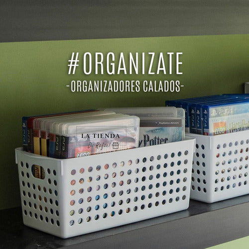 Colombraro Set X 2 Canasto Organizador Plastico Cesto Rectangular #815 1