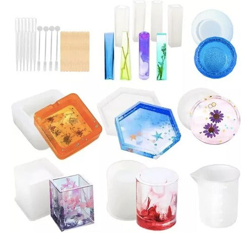 Kit Moldes De Silicona Para Resina Formas Vaso Pipetas 0