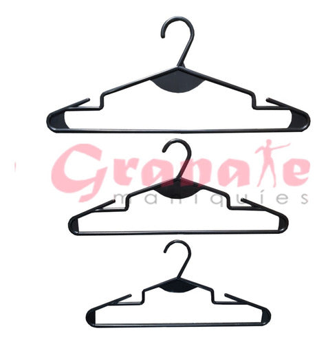 Granate Plastic Hangers Black Pack of 50 Units - Adult, Child, Baby 1