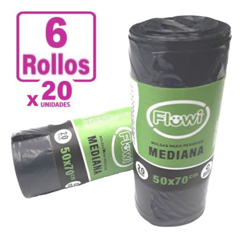 Flowi 120 Waste Bags 50x70cm Reinforced Base 0