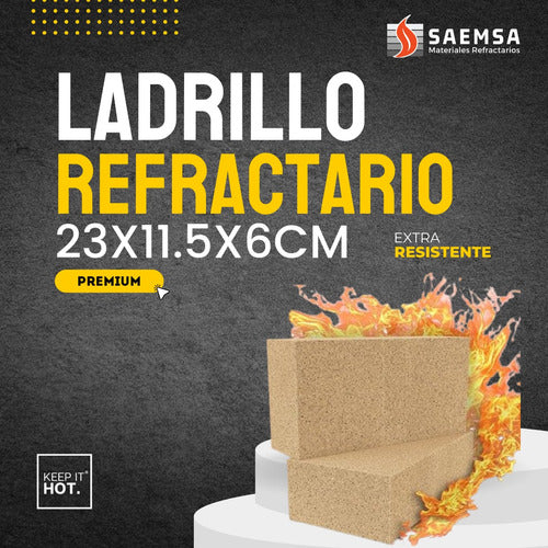 SAEMSA Ladrillos Refractarios 6cm Natural Parrillas Pack 8un Envíos 1