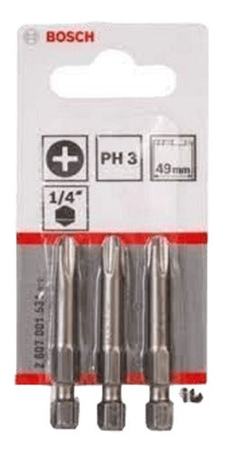 Puntas Philips Ph3 X 50mm P/atornillador X3 Bosch 2607001531 0