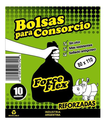 Force Flex Black Garbage Bags 80x110 30 Micron / 250 Units 0