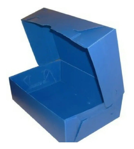 SM Cajas Plastica Oficio X 5 Unidades Azul De Archivo Lomo 12cm 0