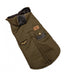 Dog Parka Jacket in Army Green Eco Leather Sizes 5 to 7 0
