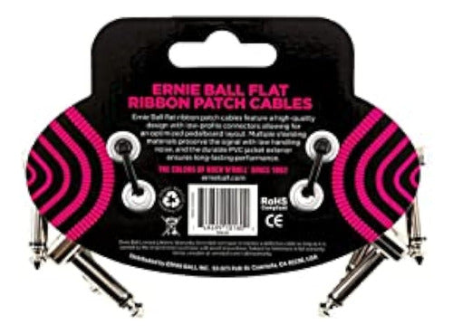 Cable De Conexión De Cinta Plana De Ernie Ball, Paquete De 3 1