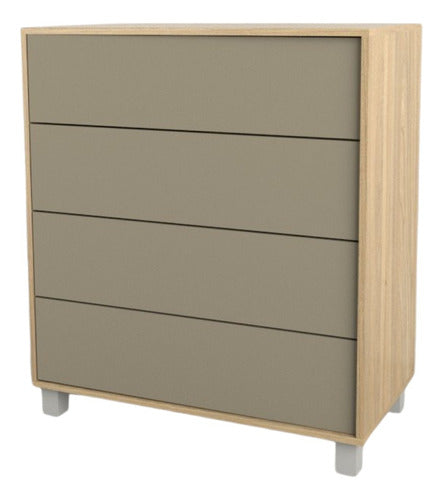 Chiffonier Tables 6055-COG 0.86m 4 Drawers, Elm/Gray Combination 0