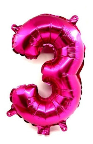 Tu Mundo Metallic Number Balloons 41 cm Fuchsia 4