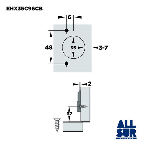 Eurohard Soft Close Hinge C9 Kitchen Furniture 35mm - 4 Units 2