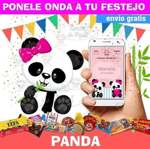 Sueño de Papel Kit Imprimible Osito Panda Editable 1