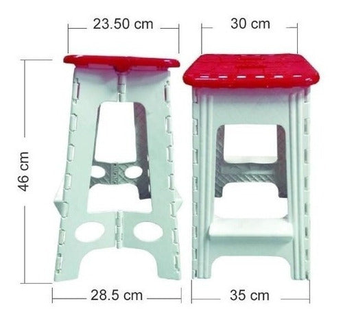 Folding Plastic High Bench Reinforced Colors 23