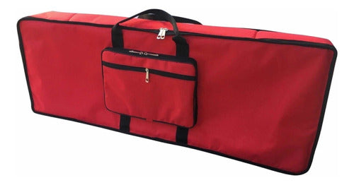 Padded Red 61-Key Keyboard Cover 107x40x15 Backpack-style 0