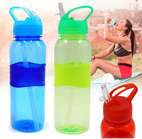 Everest Unisex Sports Bottle With Retractable Straw PVC 1