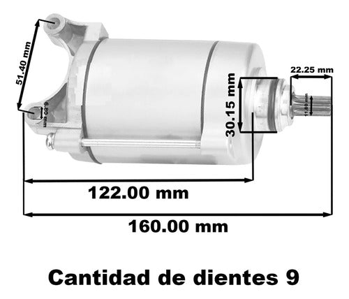 HADA Burro De Arranque Cg Titan 125 Mondial Rd 150 Motomel Cg S2 4