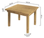 Modern Solid Wood Dining Table Straight Leg 100x80 Sajo 23