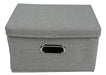 Large Folding Imported Cotton Fabric Rectangular Organizer Box Basket 0