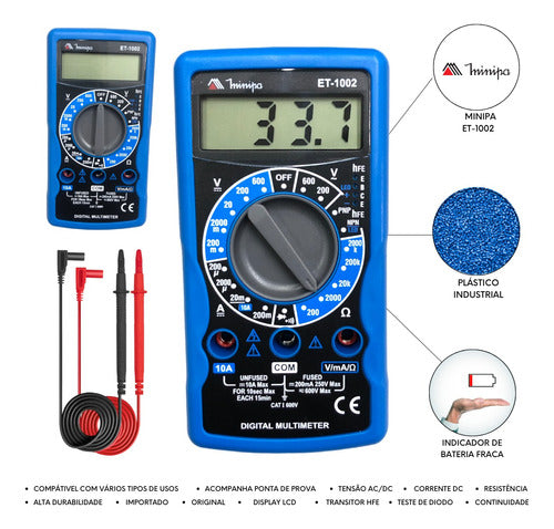 Multimetro Digital - Et-1002 - Minipa 2