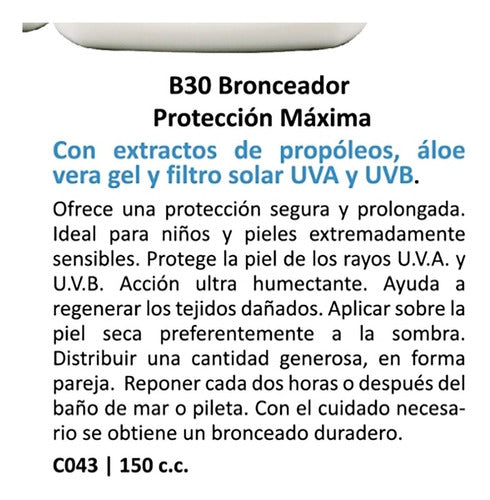 Vida Natural Protector Solar 30 Filtro UVA y UVB Piel Sana Bronceador 1