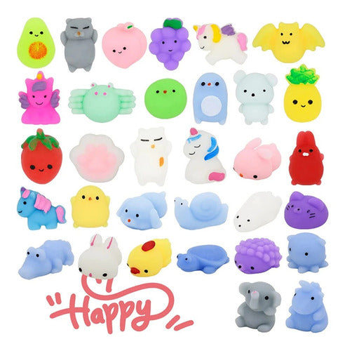 MEM-TEC 20 Random Squishy Mochi Animals Stress Relief Souvenirs 3cm 3