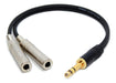 Cable Adaptador Audio Plug 6,5 Stereo A 2  6,5 Hembra Mono 1