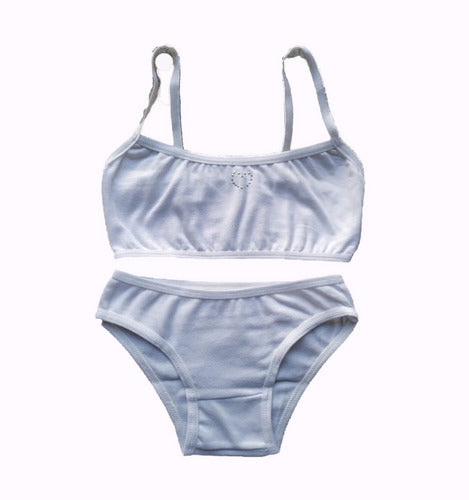 Girls' Cotton Lycra Underwear Set - Heart or Plain Design 0