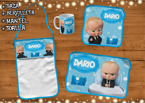 Rainbow Set Jardín Jefe En Pañales - Mantel ~ Servi ~ Toalla ~ Taza 4