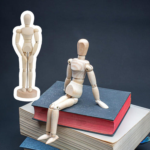 Doublelife Wooden Human Mini Mannequin: Articulated 20 cm Figure for Human Drawing 1