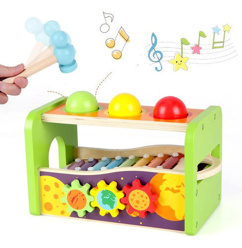 Canuan Hammering Toys, Colorful Xylophone Activity Bench 0