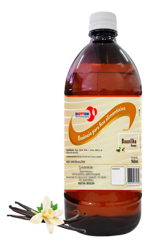 Essência Baunilha Branca Aroma Alimentício 960ml 0