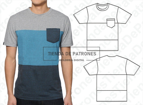 Tienda de Patrones Molde Patron Imprimible Remera Hombre Talles Del S Al 2xl 1