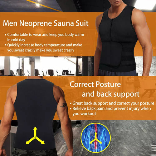 Men's Posture Corrector Slimming Body Shaper Waist Trainer Vest 7